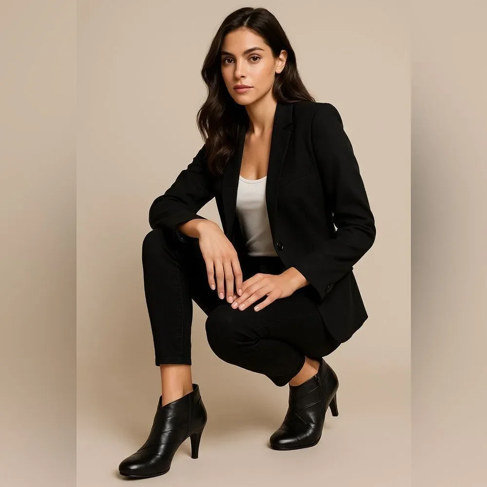 🖤 United Nude Black Leather Zip Ankle Booties – Size 37 (US 6.5-7)